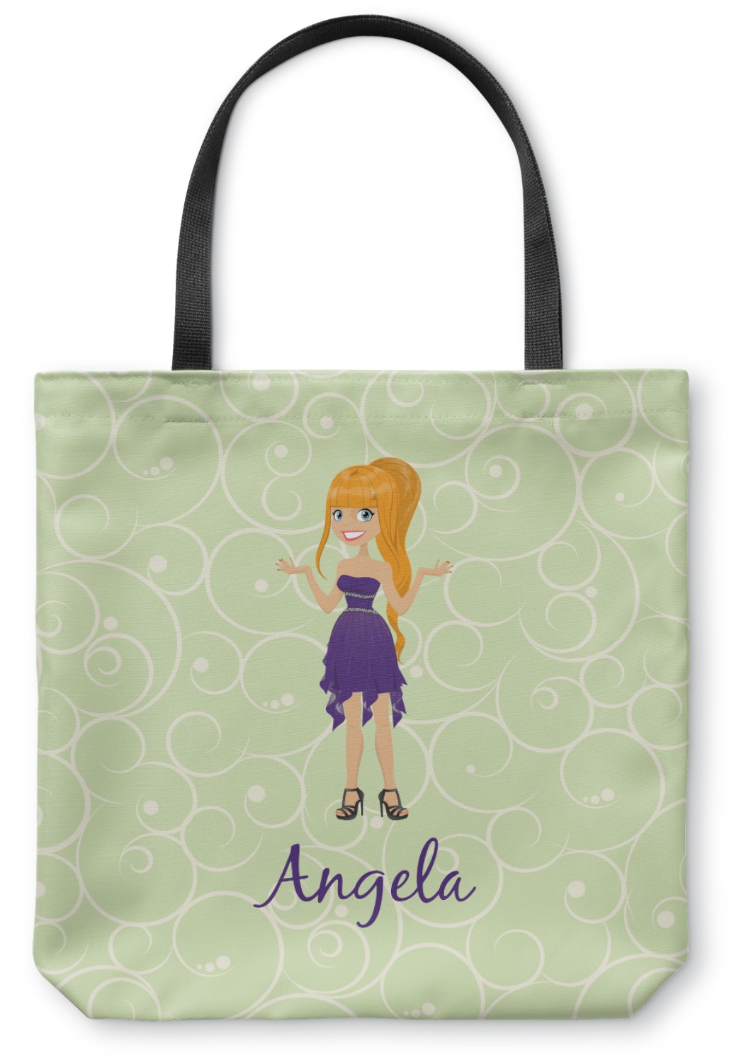 Custom Character (Woman) Canvas Tote Bag (Personalized) - YouCustomizeIt