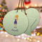 Custom Character (Woman) Ceramic Flat Ornament - PARENT