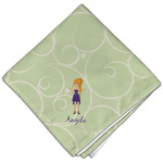 Custom Character (Woman) Cloth Dinner Napkin - Single w/ Name or Text