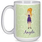 Custom Character (Woman) 15 Oz Coffee Mug - White (Personalized)