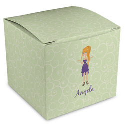 Custom Character (Woman) Cube Favor Gift Boxes (Personalized)