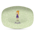 Custom Character (Woman) Plastic Platter - Microwave & Oven Safe Composite Polymer (Personalized)