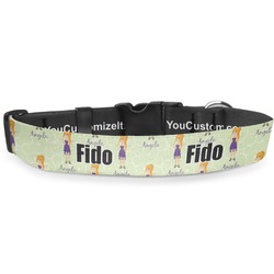 Custom Character (Woman) Deluxe Dog Collar - Large (13" to 21") (Personalized)