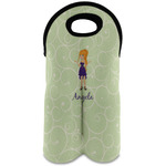 Custom Character (Woman) Wine Tote Bag (2 Bottles) (Personalized)