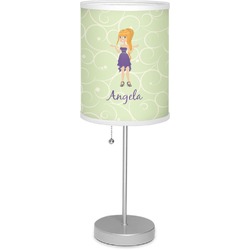 Custom Character (Woman) 7" Drum Lamp with Shade Linen (Personalized)