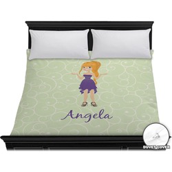 Custom Character (Woman) Duvet Cover - King (Personalized)