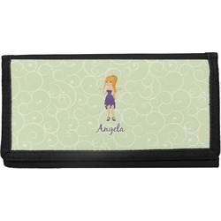 Custom Character (Woman) Canvas Checkbook Cover (Personalized)