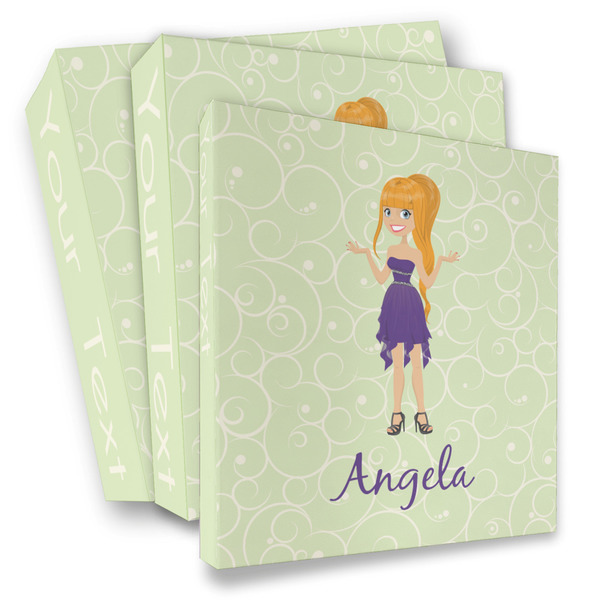 Custom Custom Character (Woman) 3 Ring Binder - Full Wrap (Personalized)