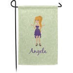 Custom Character (Woman) Small Garden Flag - Double Sided w/ Name or Text