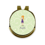 Custom Character (Woman) Golf Ball Marker - Hat Clip - Gold