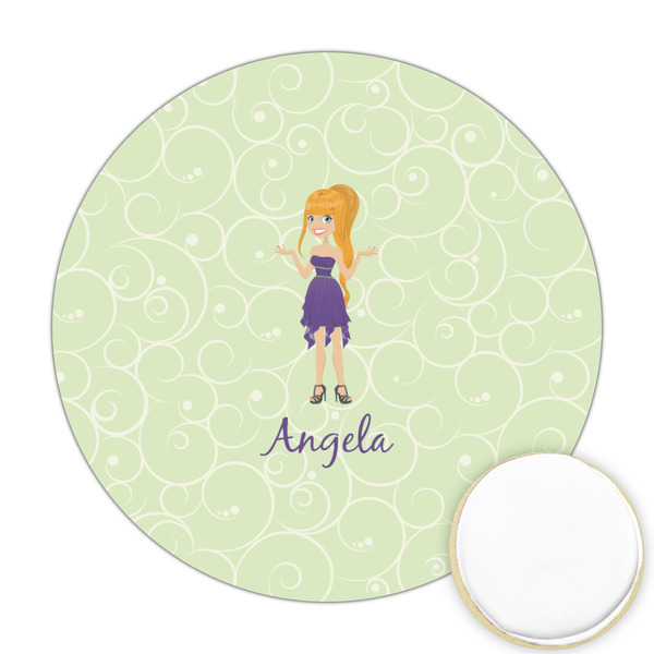 Custom Custom Character (Woman) Printed Cookie Topper - 2.5" (Personalized)