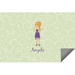 Custom Character (Woman) Indoor / Outdoor Rug - 6'x8' w/ Name or Text