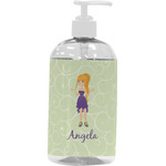 Custom Character (Woman) Plastic Soap / Lotion Dispenser (16 oz - Large - White) (Personalized)