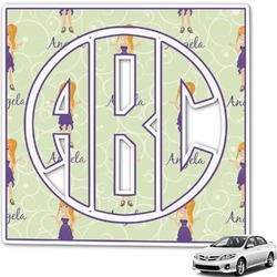 Custom Character (Woman) Monogram Car Decal (Personalized)