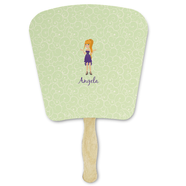 Custom Custom Character (Woman) Paper Fan (Personalized)