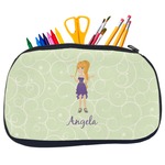 Custom Character (Woman) Neoprene Pencil Case - Medium w/ Name or Text