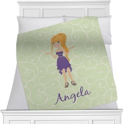 Custom Character (Woman) Minky Blanket - Twin / Full - 80"x60" - Double Sided (Personalized)