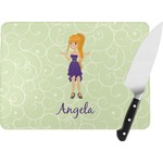 Custom Character (Woman) Rectangular Glass Cutting Board (Personalized)