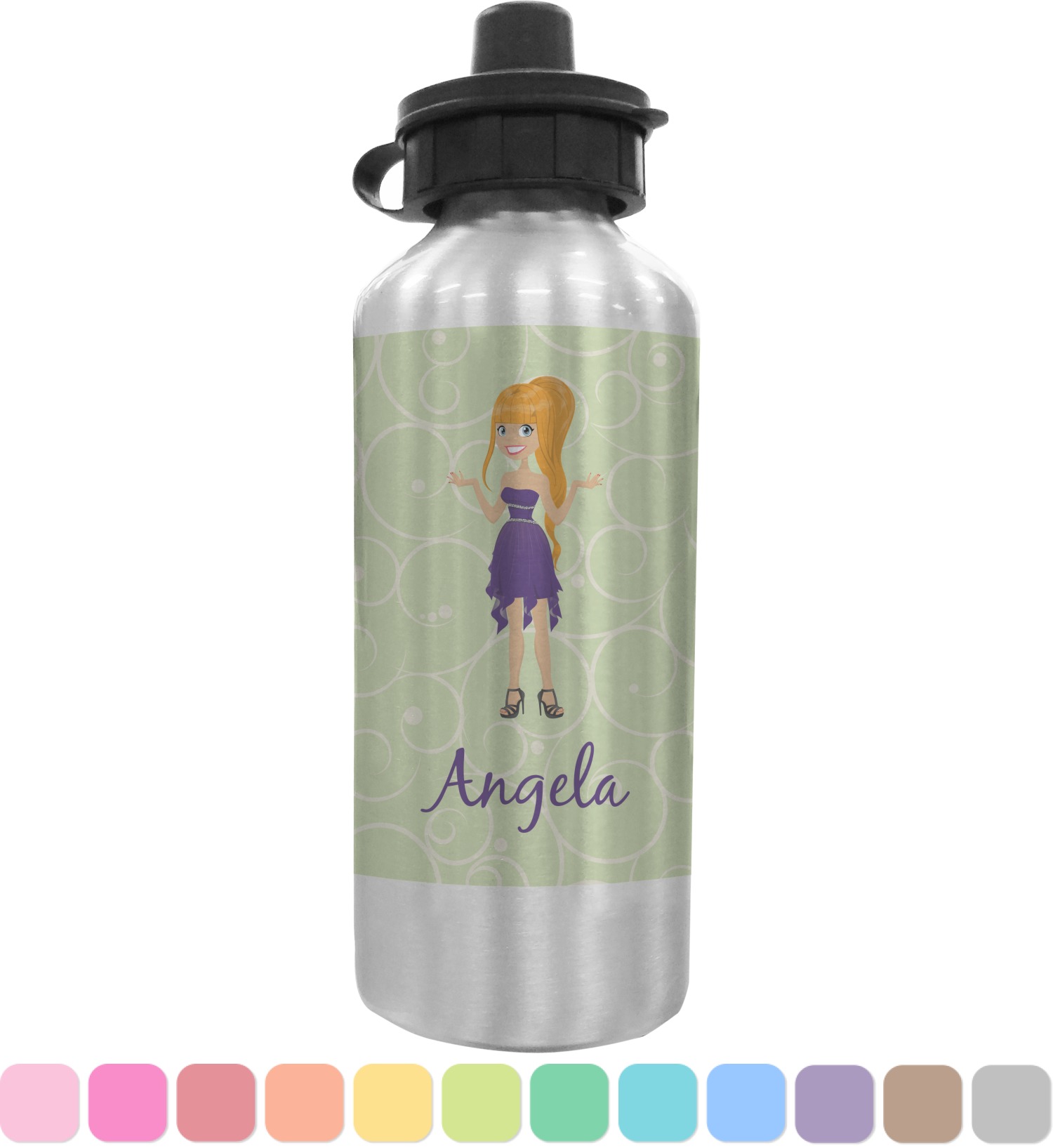 customize water bottle your (Woman) Character (Personalized Water Bottle Custom