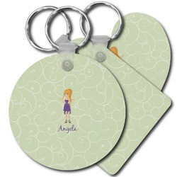 Custom Character (Woman) Plastic Keychain (Personalized)