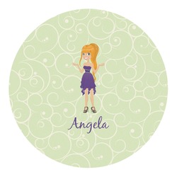 Custom Character (Woman) Round Decal - Medium (Personalized)