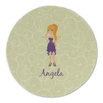 Custom Character (Woman) Round Linen Placemat (Personalized)