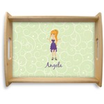 Custom Character (Woman) Natural Wooden Tray - Large (Personalized)