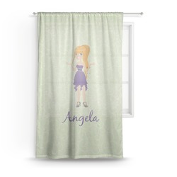 Custom Character (Woman) Sheer Curtain - 50"x84" (Personalized)