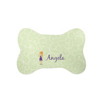 Custom Character (Woman) Bone Shaped Dog Food Mat (Small) (Personalized)