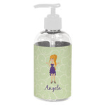 Custom Character (Woman) Plastic Soap / Lotion Dispenser (8 oz - Small - White) (Personalized)