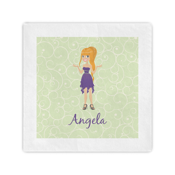 Custom Custom Character (Woman) Cocktail Napkins (Personalized)