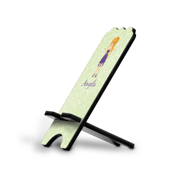 Custom Custom Character (Woman) Stylized Cell Phone Stand - Large w/ Name or Text