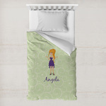 Custom Character (Woman) Toddler Duvet Cover w/ Name or Text