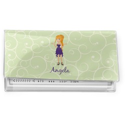 Custom Character (Woman) Vinyl Checkbook Cover (Personalized)