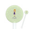 Custom Character (Woman) White Plastic 5.5" Stir Stick - Round - Closeup