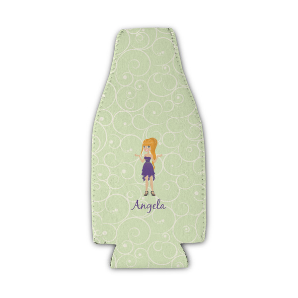 Custom Custom Character (Woman) Zipper Bottle Cooler (Personalized)