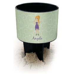 Custom Character (Woman) Black Beach Spiker Drink Holder (Personalized)