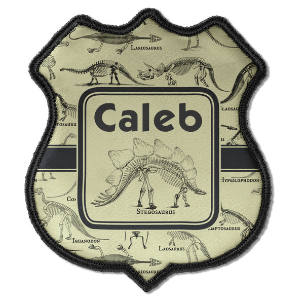 Custom Dinosaur Skeletons Iron On Shield Patch C w/ Name or Text