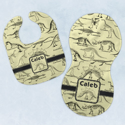 Dinosaur Skeletons Baby Bib & Burp Set w/ Name or Text