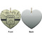 Dinosaur Skeletons Ceramic Flat Ornament - Heart Front & Back (APPROVAL)