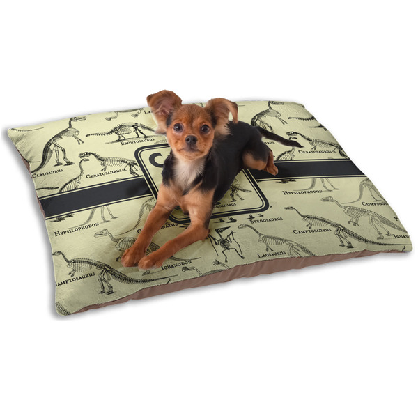 Custom Dinosaur Skeletons Dog Bed - Small w/ Name or Text