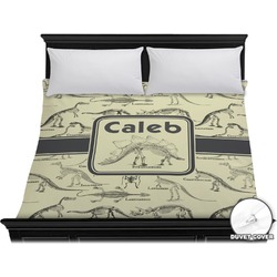 Dinosaur Skeletons Duvet Cover - King (Personalized)