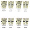 Dinosaur Skeletons Glass Shot Glass - with gold rim - Set of 4 - APPROVAL