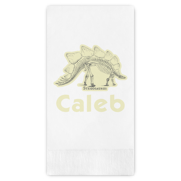 Custom Dinosaur Skeletons Guest Napkins - Full Color - Embossed Edge (Personalized)