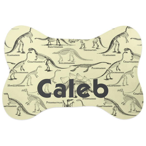 Custom Dinosaur Skeletons Bone Shaped Dog Food Mat (Large) (Personalized)