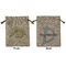 Dinosaur Skeletons Medium Burlap Gift Bag - Front and Back