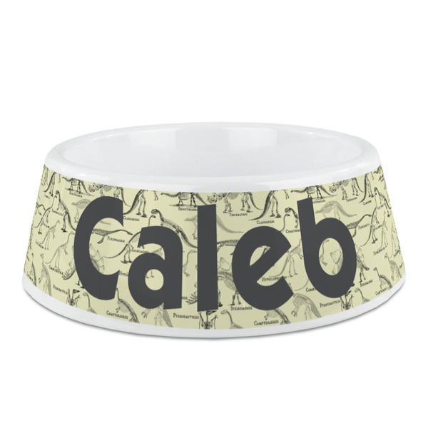 Custom Dinosaur Skeletons Plastic Dog Bowl (Personalized)