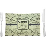 Dinosaur Skeletons Rectangular Glass Lunch / Dinner Plate - Single or Set (Personalized)