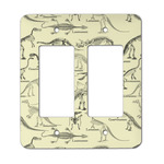 Dinosaur Skeletons Rocker Style Light Switch Cover - Two Switch