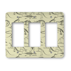 Dinosaur Skeletons Rocker Style Light Switch Cover - Three Switch